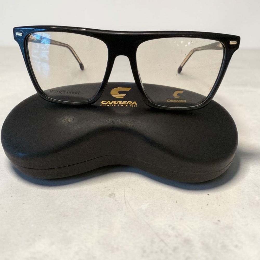 Carrera Brown and Gold Rectangular Unisex Eyeglass Frames